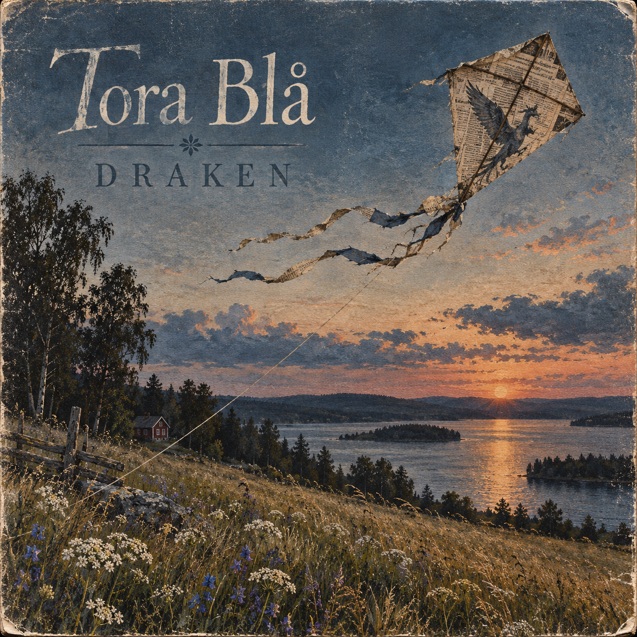 DRAKEN – Tora Blå, pappersdrake över sjön
